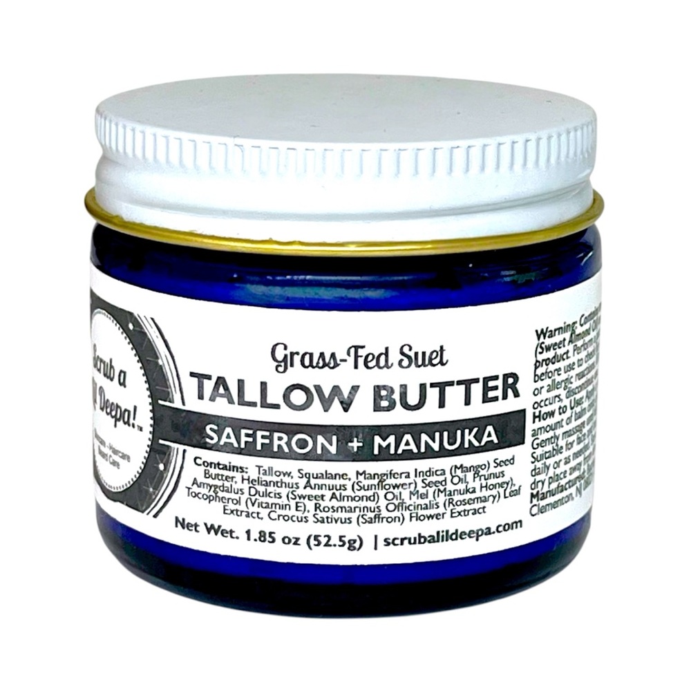 Tallow Butter Grass Fed Suet Facial Moisturizer Saffron + Manuka Moisturizer